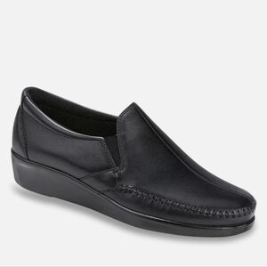 SAS The Dream Moccasin Black Leather Slip On Loafer Size 9.5